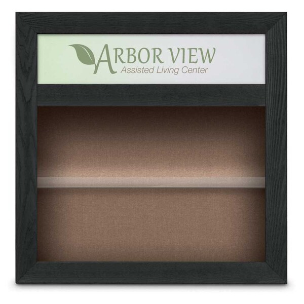 Outdoor Enclosed Combo Board, 42"x32", Bronze Frame/Grey & Rubber